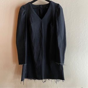 Black puff sleeve mini dress